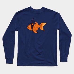 Goldfish Shark Funny Motivational Long Sleeve T-Shirt